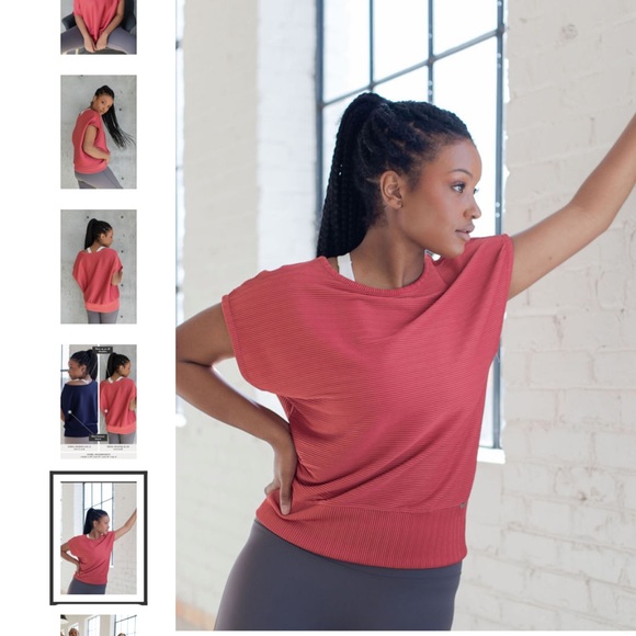 NWT SAVVI XS-SM Garnet Rose Ribbed Kimono Sleeve KARLI Top - Picture 2 of 12